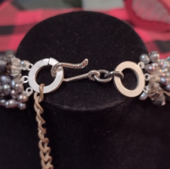 SALE! VINTAGE Multi-Strand Cascade Peacock Pearls & Smoky Quartz Necklace - Picture 10 of 11